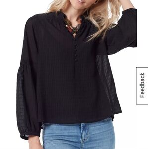 Sam Edelman Black Long Sleeve Blouse